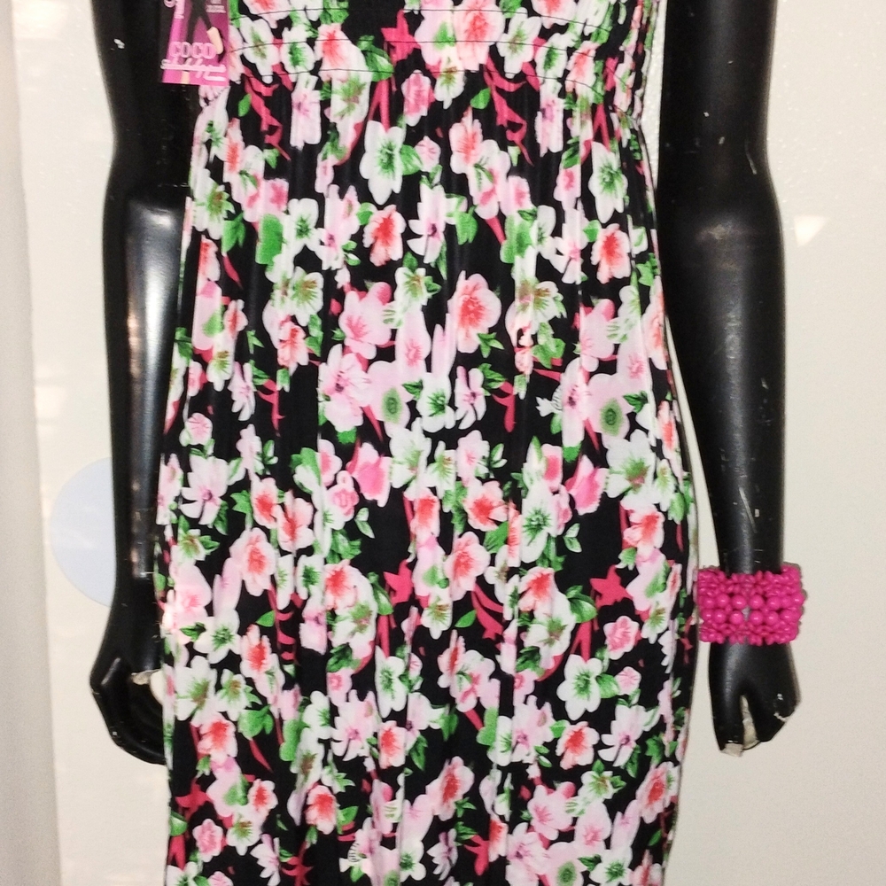 Pink and White Floral Maxi Sundress